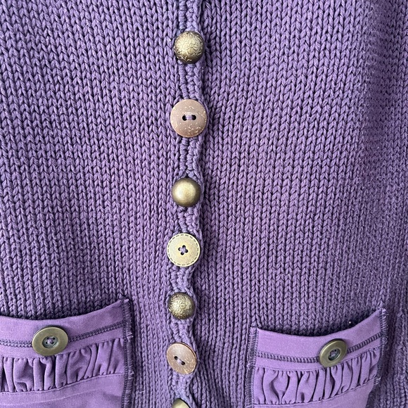 Pure Handknit Purple Cardigan XS/S - Picture 4 of 8